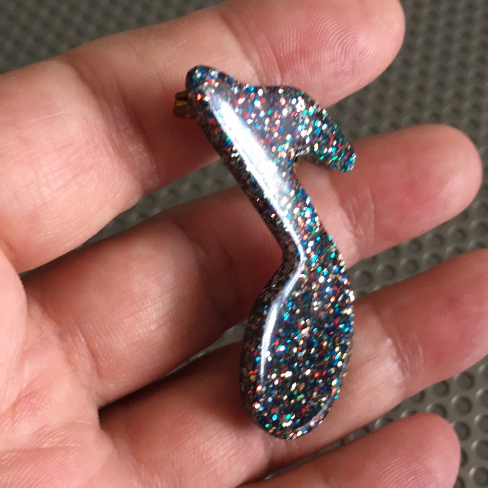 🖤Music note Vtg brooch - Picture 2 of 7